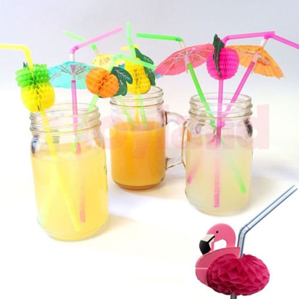 Cannucce di plastica poco costoso paglia Ombrelli Fruit Cocktail Umbrella misto plastica Agitatori Bar Pub decorazioni della festa