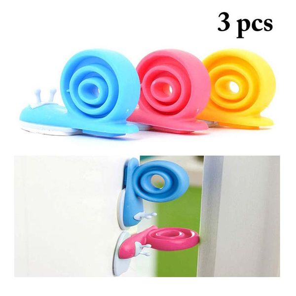 

3pcs cute eva plastic baby safety door ser protector children kids safe snail shape door s baby care random color