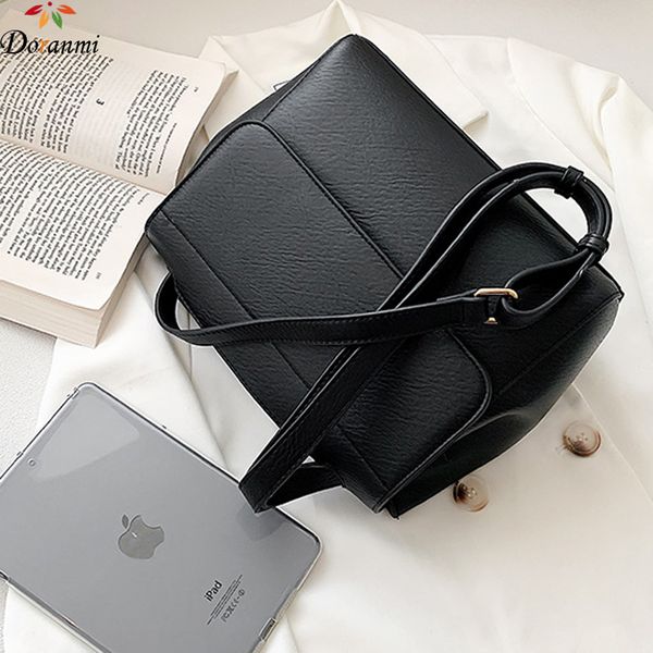 

doranmi твердые женские сумки посыльного 2019 простой стиль pu кожа сумка большой емкости вскользь totes crossbody сумки bg401