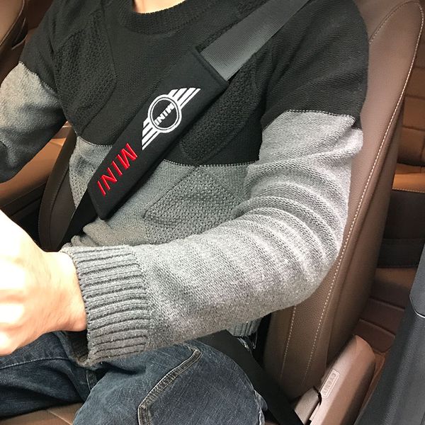 

2pcs auto cotton safety belt for cars shoulder protection cinto pad on the seat belt cover for mini cooper jcw s car styling