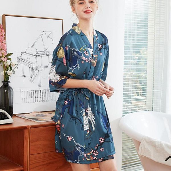 

печать нижнее белье женщины nightdress пижамы robe пояс слинг сатин белье, Black;red