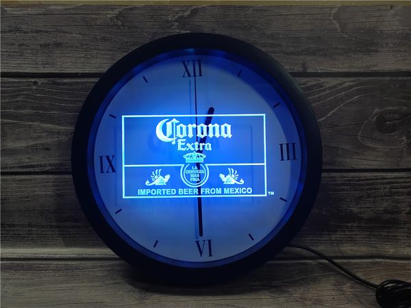 

0e040 corona mexico beer bar pub club app rgb led neon light signs wall clock