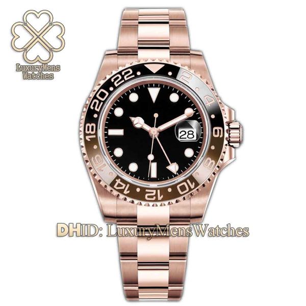 

luxury sports gmt automatic watch black mens casual ii 126715 chnr релох master ii часы дизайнерские наручные часы relojes де lujo пункт hom, Slivery;brown