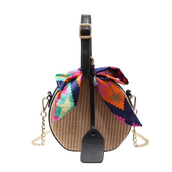 

handbag women's solid color ribbon straw handbag saddle messenger bag bolsa feminina new fashion 2019 dropship may16