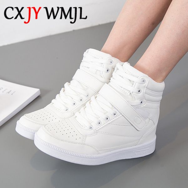 

women's sneakers women spring white wedge sports shoes female casual vulcanized shoe running fashionable platform high sneaker 9 y20042, Black
