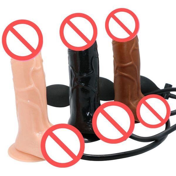 Enorme pompa gonfiabile per dildo grande butt plug pene realistico grande dildo morbido ventosa giocattoli del sesso per le donne J1733