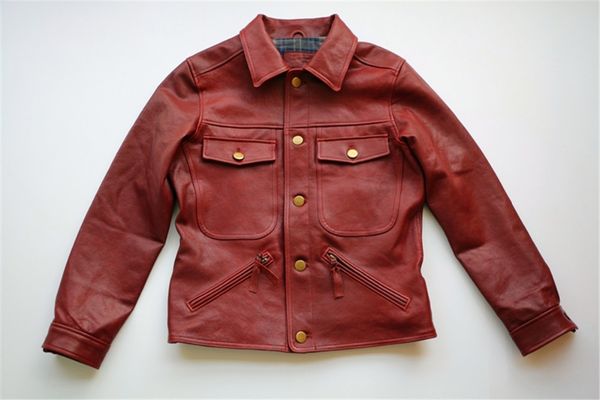 

read description asian size men's suede leather coat mens sheep leather vintage rider jacket, Black