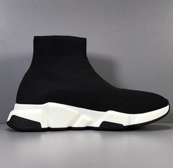 

new speed trainer platform casual of triple red bule white flat fashion mens womens socks shoes fashion size 36-45, Black