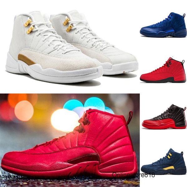 

12s rush pink gym red white black graduation pack cp3 mens basketball shoes xii michigan angry bulls taxi designer sneakers sports trainers