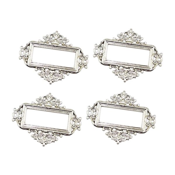 

4x file drawer cabinet card tag labels holder metal frame for office library