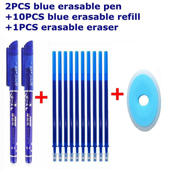 

13/12pcs/set gel pen 0.5mm erasable washable handle erasable pen refill rod blue black ink school stationery office writing tool