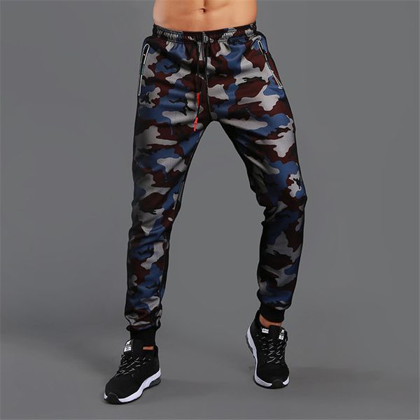 

zogaa mens camouflage joggers gym pants ankle-length men fitness bodybuilding pants slim fit drawstring sweatpants, Black