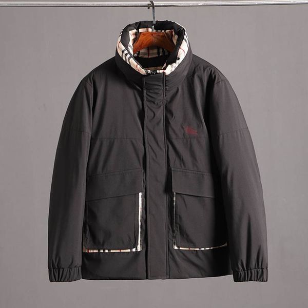 

bur men jacket british brand berry designer jacket basic luxury fabric thick down jacket solid color winter jackets, Black