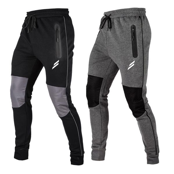 

sport jogging pants men running fitness zipper joggers training trousers exercise gym long pants outdoor active wear sportswear, Black;blue