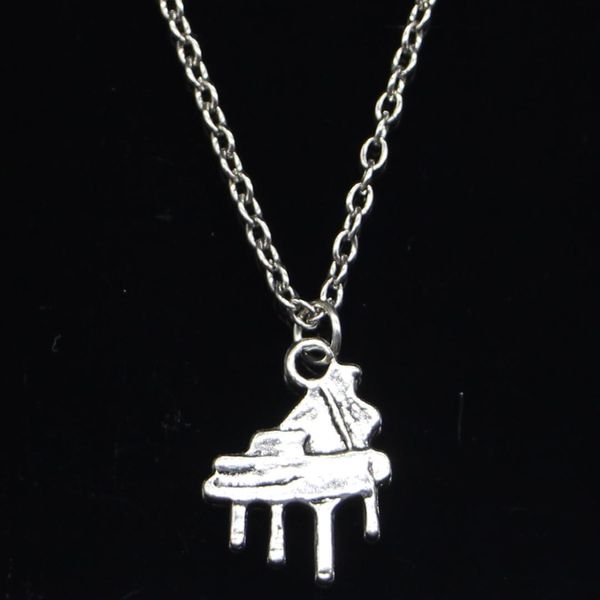 

20pcs new fashion necklace 21x16mm grand piano silver pendants short long women men colar gift jewelry choker