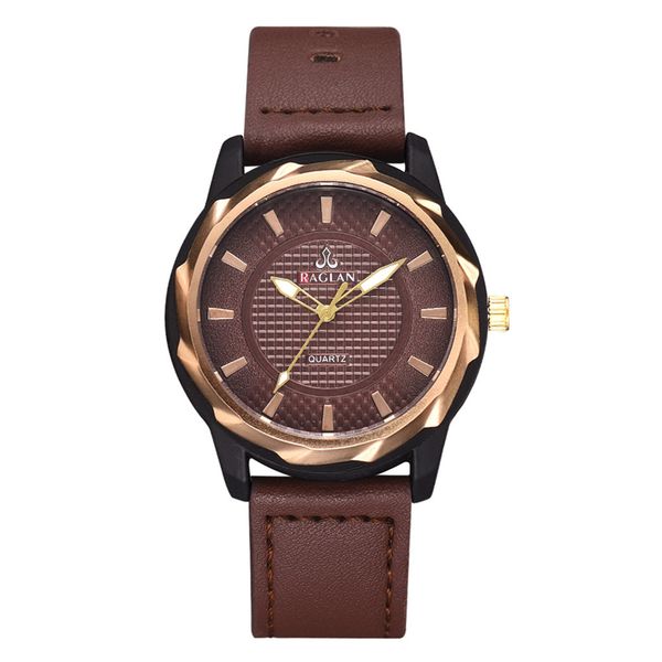 

mens watches fashion men quartz watch leather men's quartz clock relojes para hombre, Slivery;brown