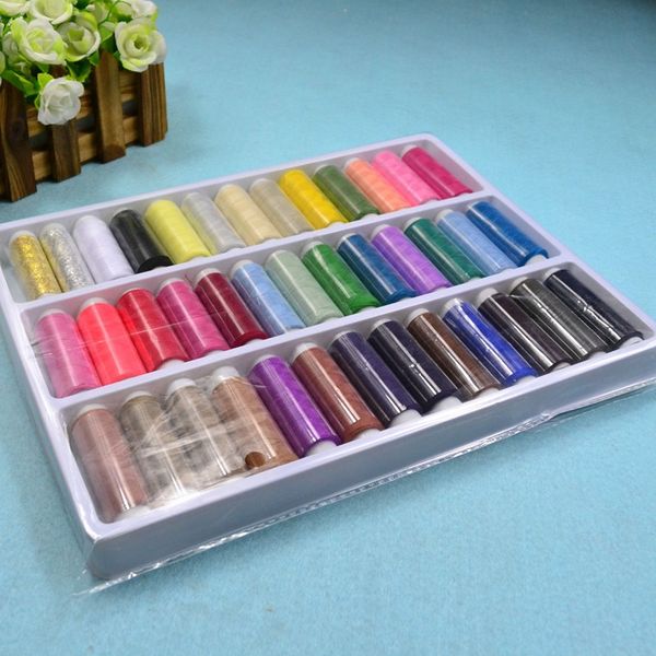 

39 катушек катушки 200 ярдов красочные цвета радуги, spolyester швейная нить, швейная машина частей teryle 100% полиэстер нить, Black;white