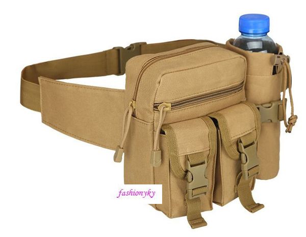 

new salewater bottle waist bag multi-functional outdoor sports kit men and women camouflage travel bag riding satchel
