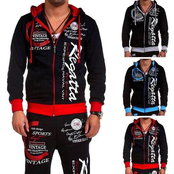 

casual mens set winter tracksuit men hoodies sets brand men 's 2 pcs warm thick sweatshirt and pants suit male vintage size s-2xl, Gray