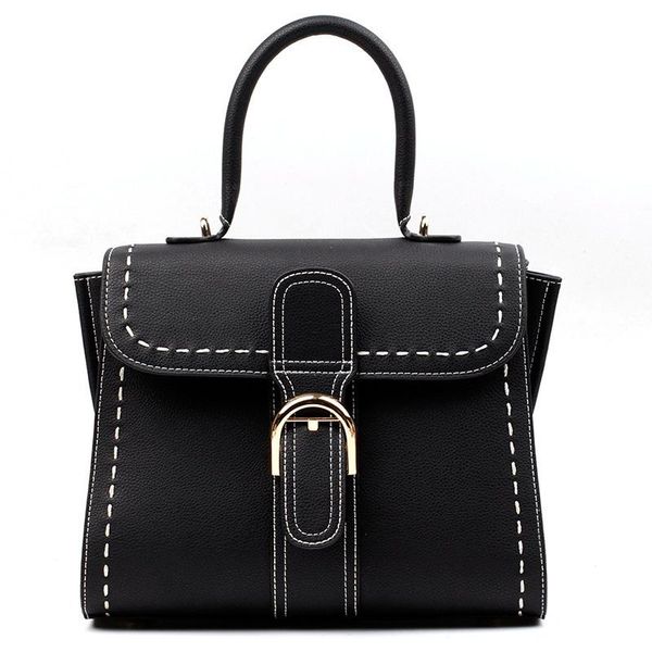 

belle2019 benefit special rough car suture horse's hoof buckle briefcase manual big line position grain noodles genuine leather handbag
