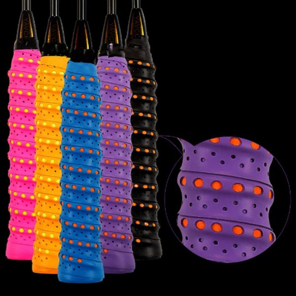 

11 colors anti slip racket over grip roll tennis badminton squash handle tape badminton racket sweat band, Yellow;black