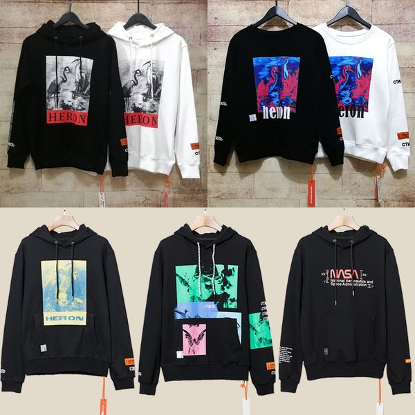 

Heron pre ton hoodie weat hirt treetwear men kanye we t hip hop heron pre ton hoodie pullover crane print weat hirt black white nci0912