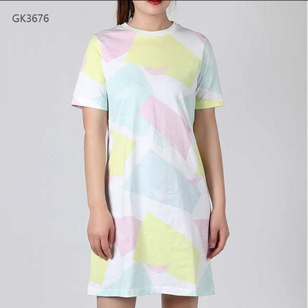 

20s fashion designer womens dresses with printed summer brand t shirt dress sports outdoor dresses women clothing size xs-xl yf205151, Black;pink