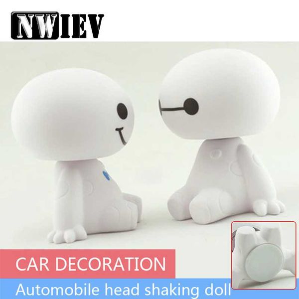 

nwiev 1x car big hero ornament cute shaking head doll decoration for 307 206 c4 c5 grand vitara swift sx4