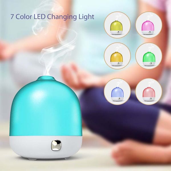 Großhandel 120ml LED 7 Farben USB Ätherisches Öl Aroma Diffuser Ultraschall-Luftbefeuchter Luftreiniger Lufterfrischer Auto nach Hause Dekoration RGB LED-Licht