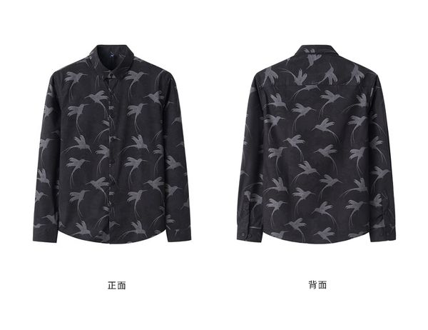 

повседневные мужские рубашки с длинным рукавом рубашки цветочного полиэстер mens non iron gentleman рубашка рубашка vintage высокого качеств, White;black