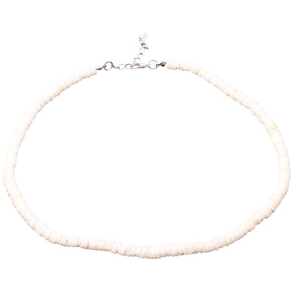 

bohemian vintage natural shell piece rule necklace ladies jewelry hawaiian smooth puka shells necklace 2019 new arrivals, Silver