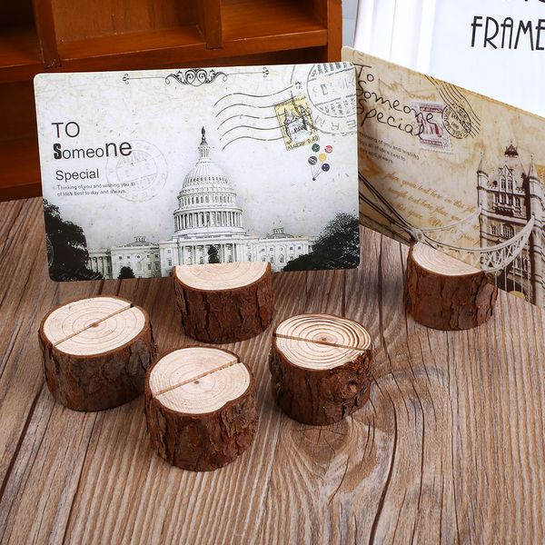 

10x wooden wedding party table stand place name card holder decoration