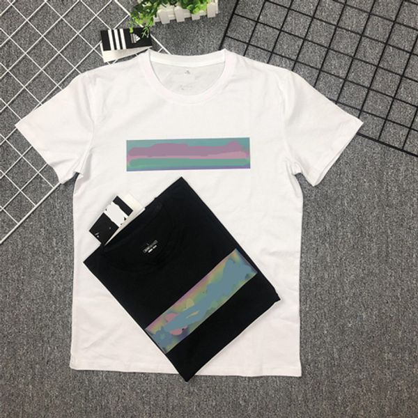 

mens designer summer breathable short sleeve hipster t-shirt round neck solid color cotton basic t shirt black white mens print adt8, White;black