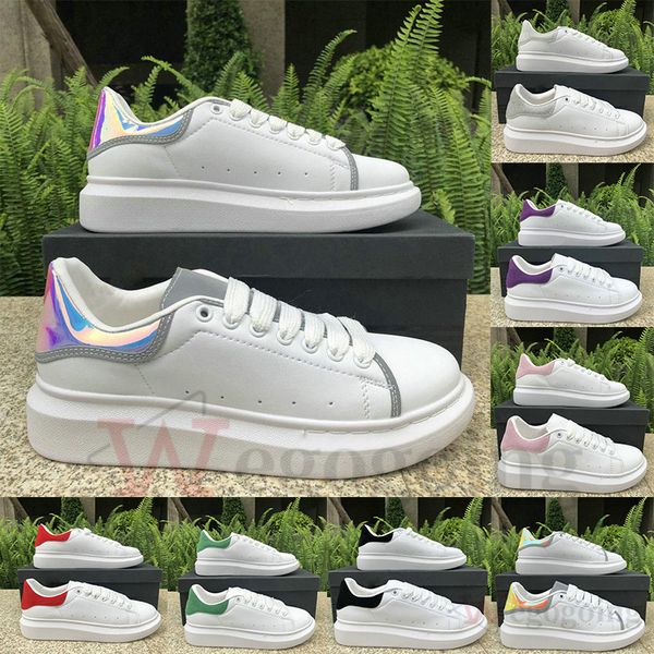 

new luxury designer flats platform sole velvet leather 3m reflective white outdoors daily dress party sneakers fashion men women brand shoes