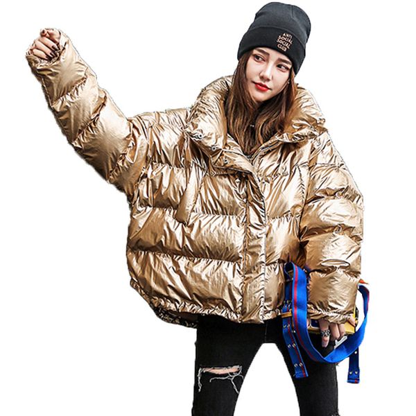 

femme winter jacket 20019 new fashion loose parka women overcoat short jacket thick warm femme women cotton outerwear 174, Black