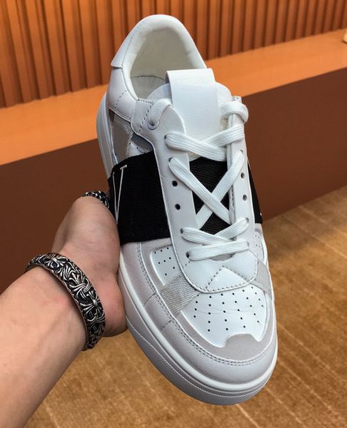 

fashion mens casual shoes sneakers quality patchwork man casual shoes leather tennis walking trainer sneakers chaussures, Black