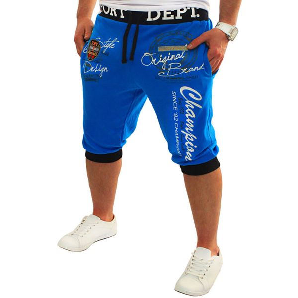 

fashion men's new casual shorts letter printed men's shorts, White;black