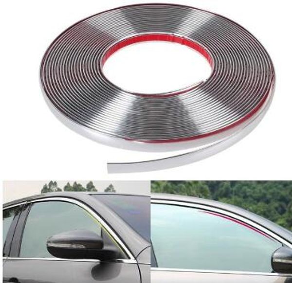 

13m car chrome body strip bumper auto door protective moulding styling trim sticker 6mm 8mm 10mm 12mm 15mm 18mm 20mm 25mm 30mm