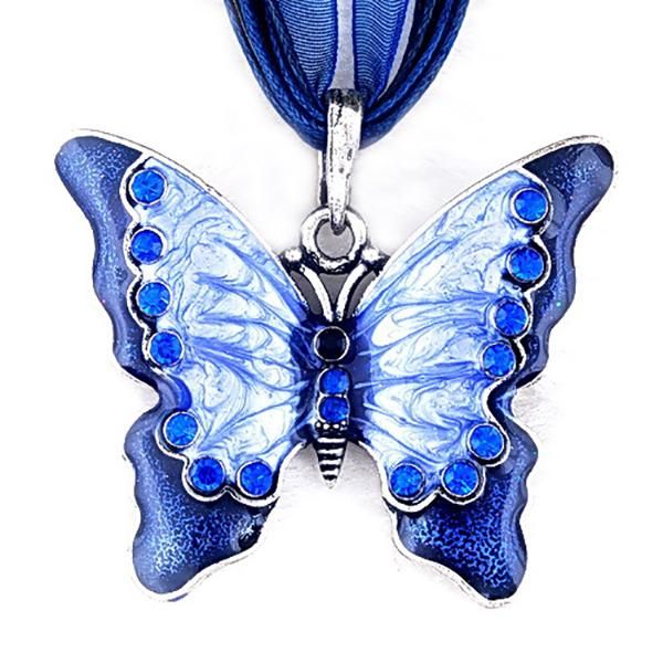 

colorful diamond butterfly necklace lace chain designer necklace pendants women necklaces will and sandy fashion jewelry gift, Silver