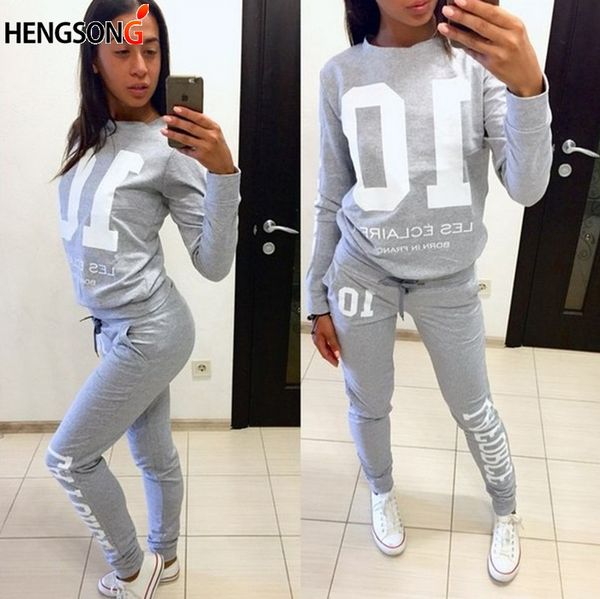 

2018 autumn women running set sportswear letters hoodies sweatpant 2 pieces sets women tracksuits fitness sports set suit, Black;blue