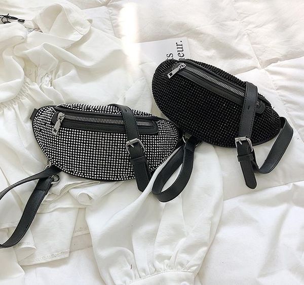 

belt bags chain flash rhinestone shoulder messenger chest bag 2020 new bag female selling