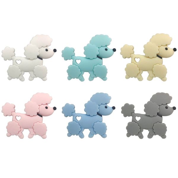

teddy dog silicone teether bpa infant teething necklace pendant food grade silicone beads nursing gifts baby chew toys