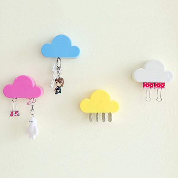 

pink/yellow cloud shape magnetic magnets wall key holder keys securely