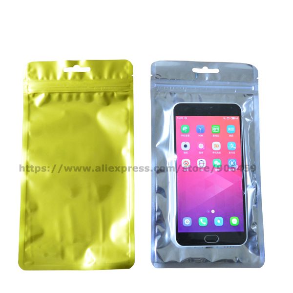 

100pcs 12x22cm colorful and transparent aluminum foil zip lock bag for electronic mobile phone shell bags