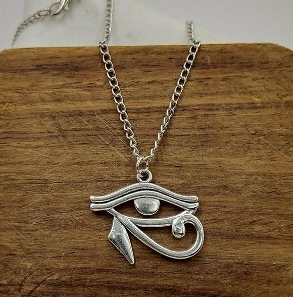 

новый древнеегипетский глаз ожерелье глаз horus шарм подвеска крест ожерелье цепи мода креатив пара ювелирных лучший друг праздник подарок, Silver
