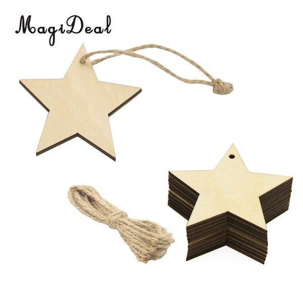 

20pcs blank christmas star wooden tags xmas tree decorations ornaments