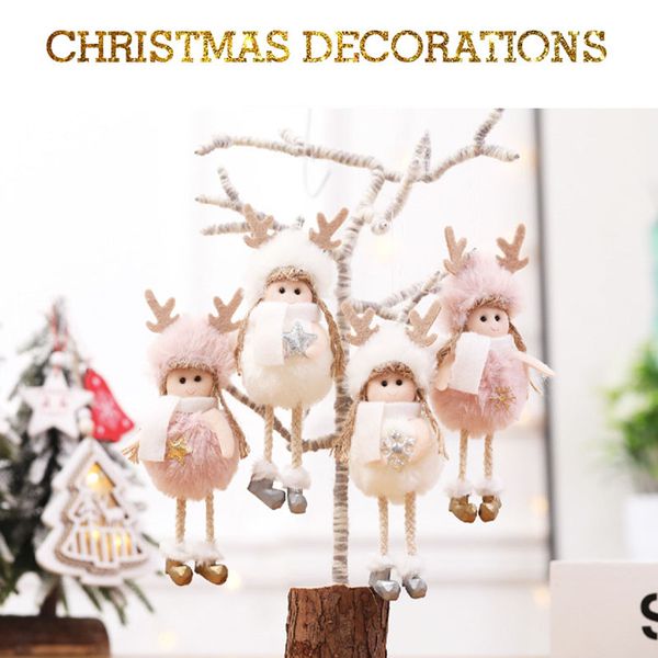 

2020 new christmas decoration pendant cute angel plush doll christmas tree creative christmas ornaments decoration home charm