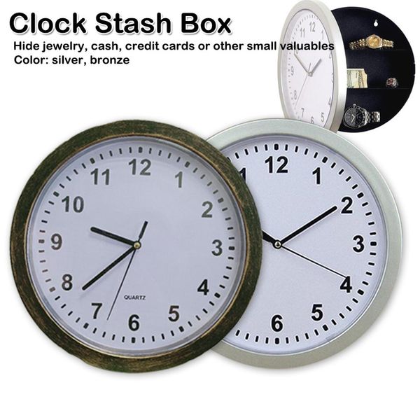 

novelty safety wall clock box safe money cash jewellery stuff storage container box wall-mount watch decor