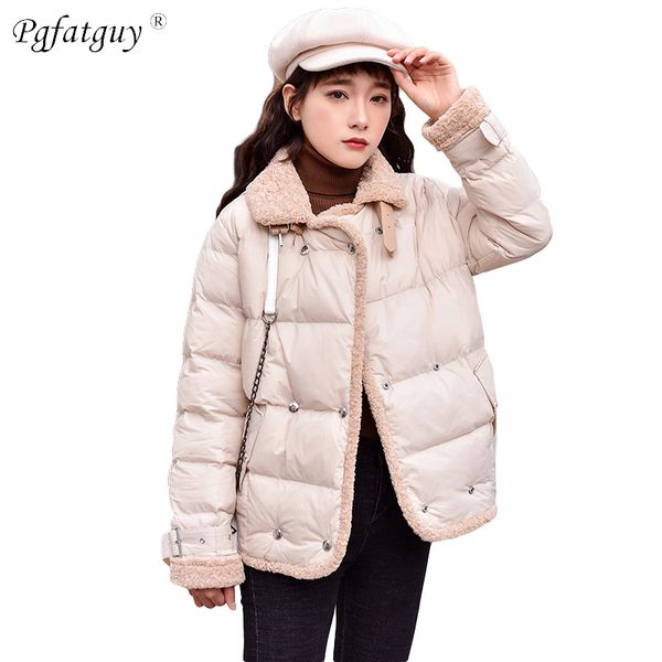 

fashion women 2018 new arrival beige black slim short new size for women's cotton slim down parka with wool collar winter jacket