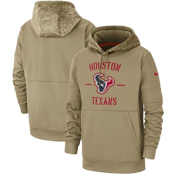 

men women youth houston texans style tan 2019 salute to service sideline therma pullover nfl hoodie, Blue;black